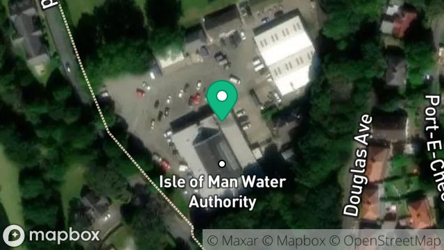 Map showing IOM WATER AUTHORITY, TROMODE ROAD, DOUGLAS, ISLE OF MAN, IM2 5PA