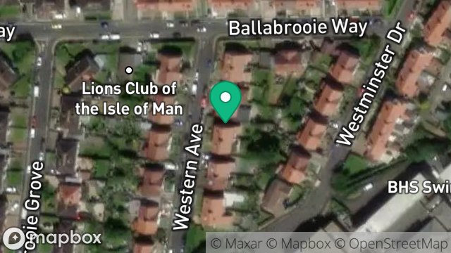 Map showing 9, WESTERN AVENUE, DOUGLAS, ISLE OF MAN, IM1 4EP
