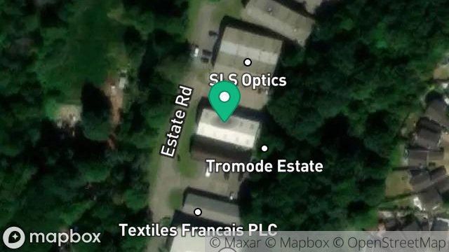 Map showing RIVERSIDE CERMAICS, 12B, TROMODE ESTATE, CARRS LANE, TROMODE, DOUGLAS, ISLE OF MAN, IM4 4QD