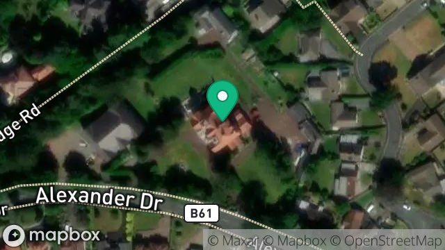 Map showing WOODLANDS, ALEXANDER DRIVE, DOUGLAS, ISLE OF MAN, IM2 3QU