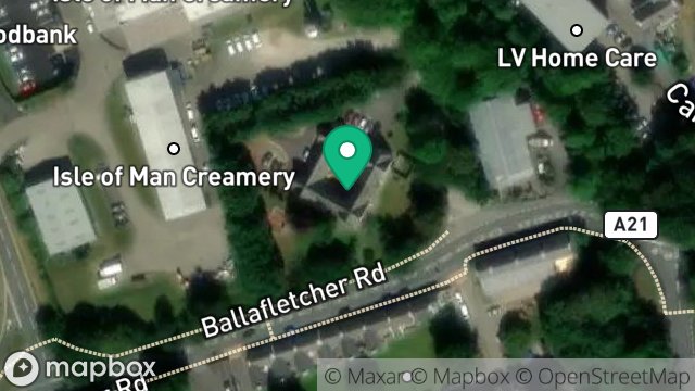 Map showing ISLE OF MAN PROBATION SERVICE, TROMODE HOUSE, BALLAFLETCHER ROAD, CRONKBOURNE, DOUGLAS, ISLE OF MAN, IM4 4QE