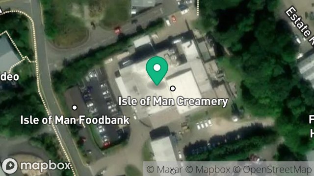Map showing ISLE OF MAN MILK MARKETING, CREAMERY, BALLAFLETCHER ROAD, CRONKBOURNE, DOUGLAS, ISLE OF MAN, IM4 4QE