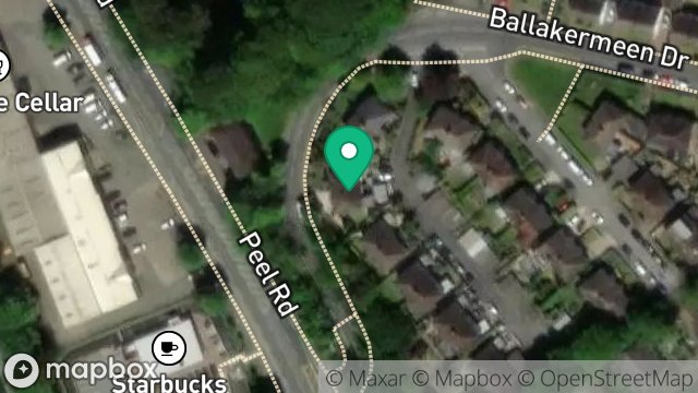Map showing 18, BALLAKERMEEN DRIVE, DOUGLAS, ISLE OF MAN, IM1 4HN