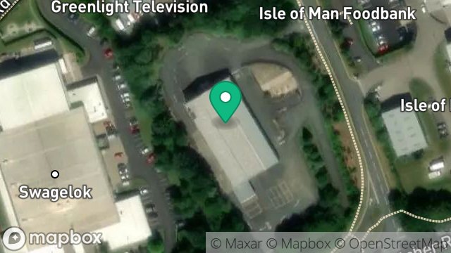 Map showing ISLE OF MAN GOVERNMENT, DEPARTMENT OF INFRASTRUCTURE, VEHICLE TESTING CENTRE, BALLAFLETCHER ROAD, CRONKBOURNE, DOUGLAS, ISLE OF MAN, IM4 4QJ