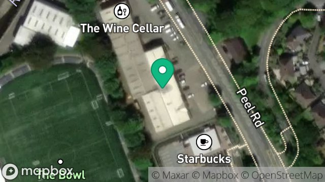 Map showing THE BATHROOM SHOWROOM, THE MILESTONE, PEEL ROAD, DOUGLAS, ISLE OF MAN, IM1 5ED