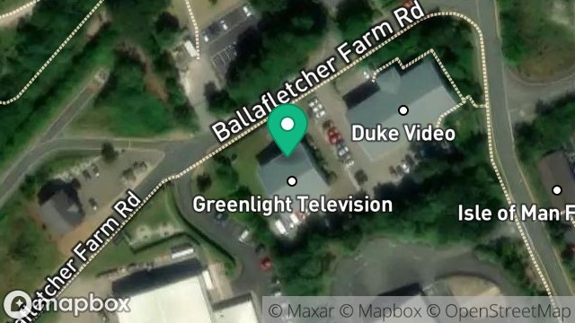 Map showing GREENLIGHT TV, GREENLIGHT HOUSE, BALLAFLETCHER ROAD, CRONKBOURNE, DOUGLAS, ISLE OF MAN, IM4 4QJ