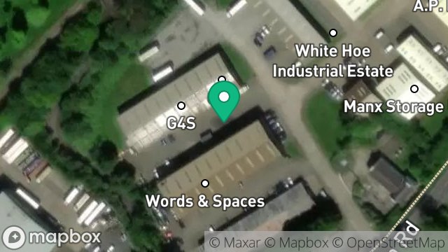 Map showing WHITE HOE INDUSTRIAL UNITS, WHITE HOE INDUSTRIAL ESTATE, OLD CASTLETOWN ROAD, DOUGLAS, ISLE OF MAN, IM2 1QD