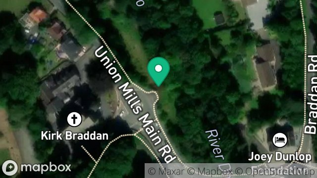 Map showing LAND ABUTTING PEEL ROAD OPPOSITE THE BRADDAN CHURCH JUNCTION, PEEL ROAD, BRADDAN, DOUGLAS, ISLE OF MAN, IM4 4LB