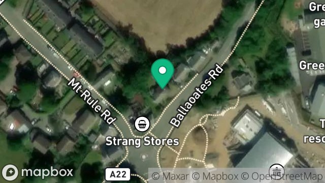 Map showing 1, BALLAOATES ROAD, STRANG, DOUGLAS, ISLE OF MAN, IM4 4TE