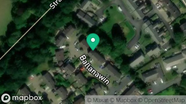 Map showing 38, BALLANAWIN, STRANG, DOUGLAS, ISLE OF MAN, IM4 4NT