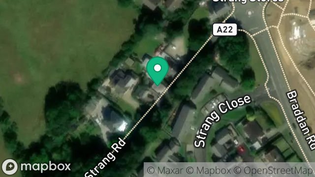 Map showing THUMPER COTTAGE, STRANG HILL, STRANG, DOUGLAS, ISLE OF MAN, IM4 4NX