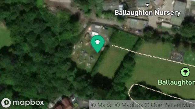 Map showing PROPOSED ADVENTURE PLAYGROUND AND EXTENSION OF PUBLIC OPEN SPACE, BALLAUGHTON NURSERIES, DOUGLAS, ISLE OF MAN, IM2 1AB