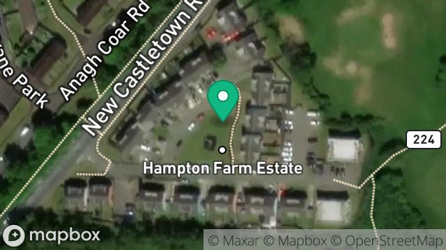 Map showing HAMPTON FARM, CASTLETOWN ROAD, DOUGLAS, ISLE OF MAN, IM2 2DN