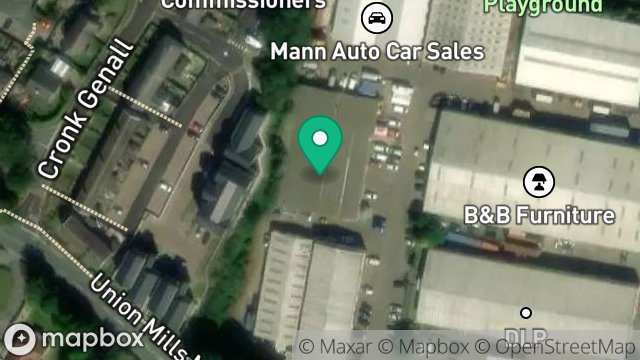 Map showing UNIT 28, SNUGBOROUGH TRADING ESTATE, UNION MILLS, ISLE OF MAN, IM4 4LH