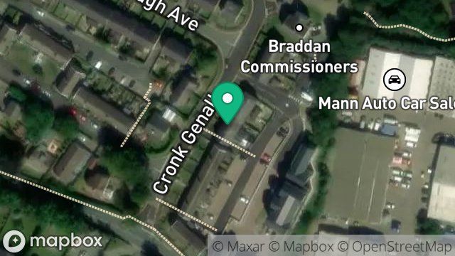 Map showing 2, SNUGBOROUGH AVENUE, UNION MILLS, ISLE OF MAN, IM4 4LR