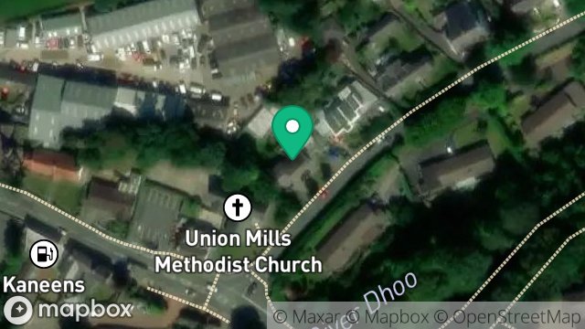 Map showing LANDLORDS SUPPLY, LABURNUM LODGE, STRANG ROAD, UNION MILLS, ISLE OF MAN, IM4 4NL