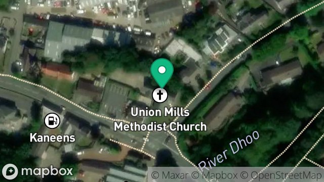 Map showing METHODIST CHAPEL, STRANG ROAD, UNION MILLS, ISLE OF MAN, IM4 4NL