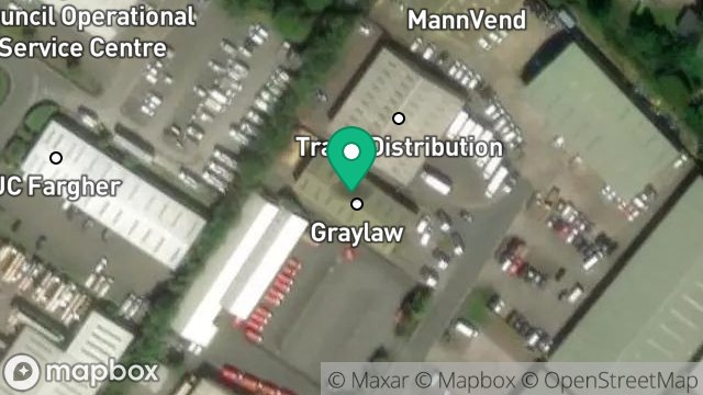 Map showing GRAYLAW FREIGHT GROUP, SPRING VALLEY INDUSTRIAL ESTATE, DOUGLAS, ISLE OF MAN, IM2 2QT