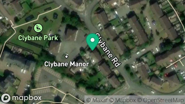 Map showing 12, CLYBANE RISE, DOUGLAS, ISLE OF MAN, IM2 2LR