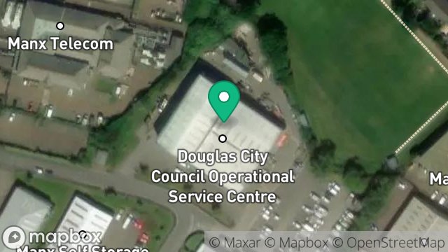 Map showing DOUGLAS CORPORATION DEPOT, ISLE OF MAN BUSINESS PARK, DOUGLAS, ISLE OF MAN, IM2 2QY