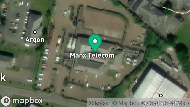 Map showing MANX TELECOM (ENGINEERING), GREENHILL COMMUNICATION CENTRE, ISLE OF MAN BUSINESS PARK, DOUGLAS, ISLE OF MAN, IM2 2QZ