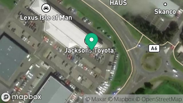 Map showing JACKSONS CAR SALES, EDEN BUSINESS PARK, DOUGLAS, ISLE OF MAN, IM4 2AZ