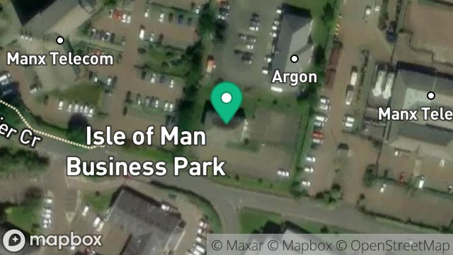 Map showing RED CROSS SOCIETY, ISLE OF MAN BUSINESS PARK, DOUGLAS, ISLE OF MAN, IM2 2QZ