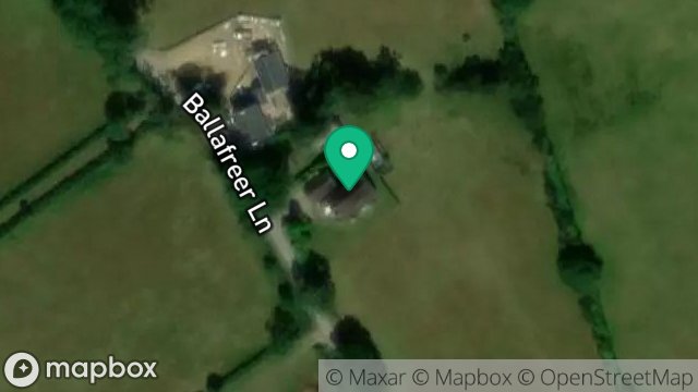 Map showing THREE ACRES, BALLAFREER LANE, UNION MILLS, ISLE OF MAN, IM4 4AS