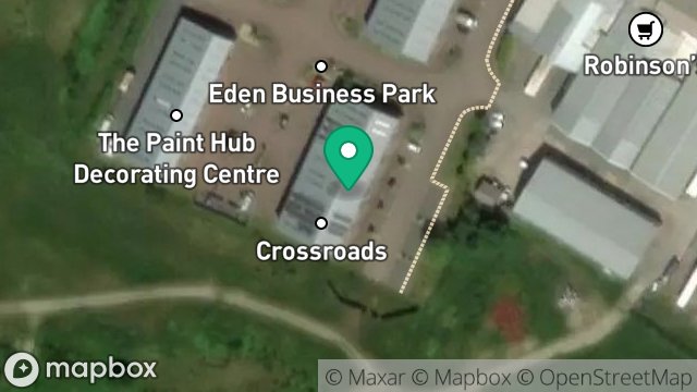 Map showing UNIT 5, BLOCK B, EDEN BUSINESS PARK, DOUGLAS, ISLE OF MAN, IM4 2AY