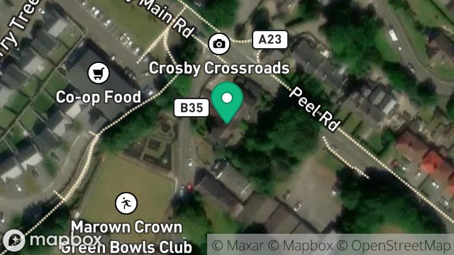 Map showing SOUTH LAURELS, OLD CHURCH ROAD, CROSBY, ISLE OF MAN, IM4 2HA