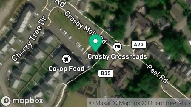 Map showing COFFEE SHOP, CHERRY TREE DRIVE, CROSBY, ISLE OF MAN, IM4 2EE