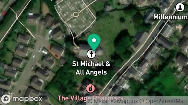 Map showing ST MICHAELS CHURCH, MAIN ROAD, KIRK MICHAEL, ISLE OF MAN, IM6 1ER