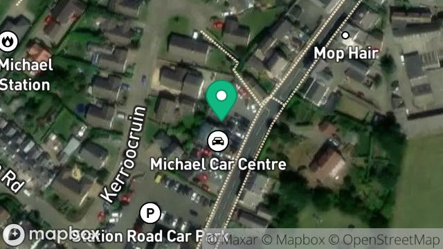 Map showing MICHAEL CAR CENTRE, MAIN ROAD, KIRK MICHAEL, ISLE OF MAN, IM6 1AB