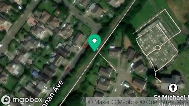 Map showing EXERCISE EQUIPMENT ON OLD RAILWAY LINE EAST OF 31, CANNAN AVENUE, KIRK MICHAEL, ISLE OF MAN, IM6 1HG