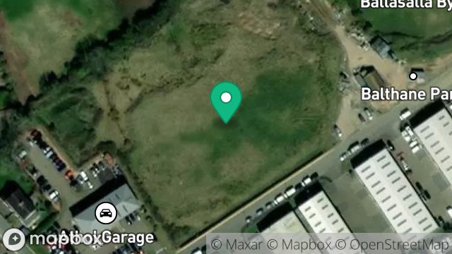 Map showing LAND ADJACENT TO CAR SHOWROOM, BALTHANE INDUSTRIAL ESTATE, BALTHANE, BALLASALLA, ISLE OF MAN, IM9 2AX