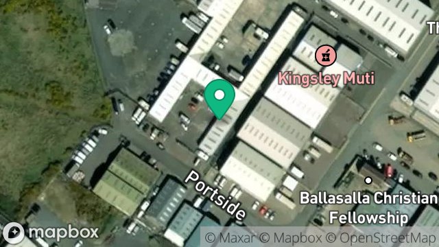 Map showing D K W, UNIT 10, HARMAT COURT, PORTSIDE, BALTHANE, BALLASALLA, ISLE OF MAN, IM9 2AU