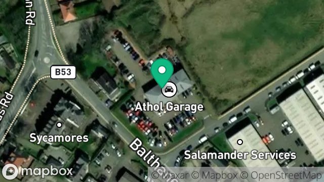 Map showing MATTHEW JAMES LTD, ATHOL GARAGE BUILDING, BALTHANE ROAD, BALTHANE, BALLASALLA, ISLE OF MAN, IM9 2AF