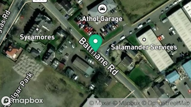 Map showing BALTHANE INDUSTRIAL ESTATE, BALTHANE ROAD, BALTHANE, BALLASALLA, ISLE OF MAN, IM9 2AF