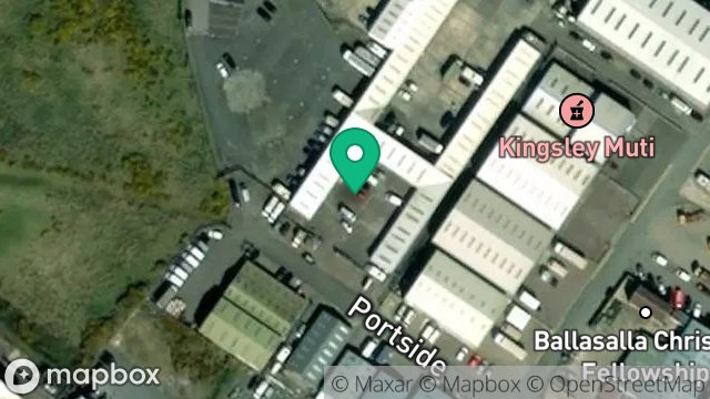 Map showing LANDLORDS SUPPLY, UNITS 1-12, HARMAT COURT, BALTHANE, BALLASALLA, ISLE OF MAN, IM9 2AJ