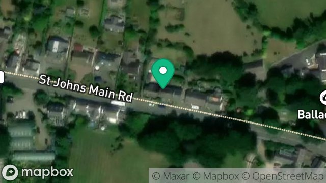 Map showing PALM COTTAGE, BALLACRAINE, ST. JOHNS, ISLE OF MAN, IM4 3LR