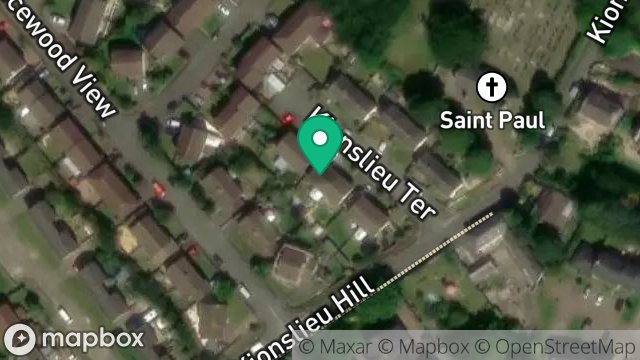 Map showing 10, KIONSLIEU TERRACE, FOXDALE, ISLE OF MAN, IM4 3JR