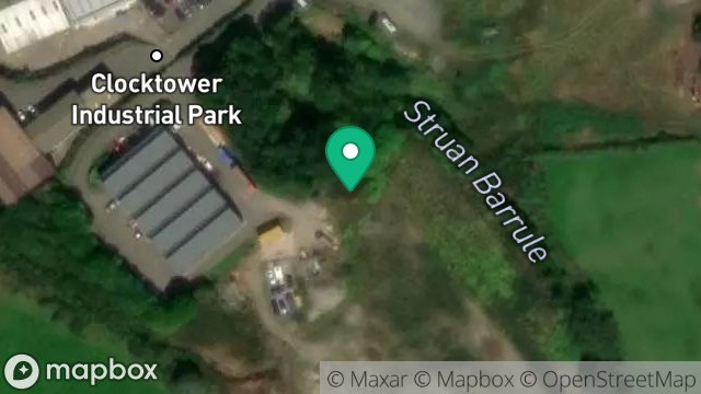 Map showing LAND EAST OF UNIT 3, CLOCK TOWER INDUSTRIAL ESTATE, FOXDALE, ISLE OF MAN, IM4 3HF