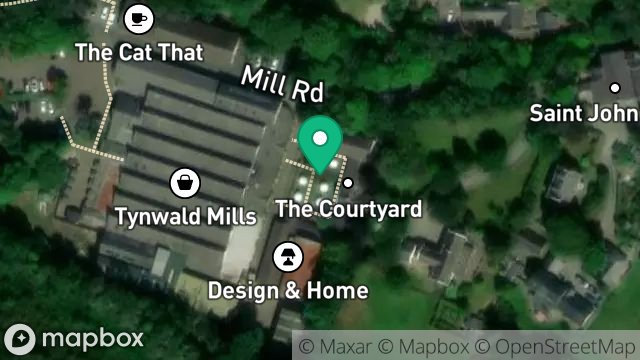 Map showing THE COURTYARD, TYNWALD MILLS, ST JOHNS, ISLE OF MAN, IM4 3AE