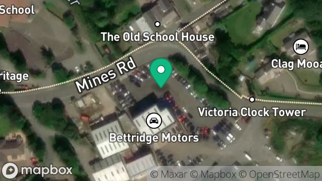 Map showing LAND ADJACENT TO THE OLD BRICKWORKS, MINES ROAD, FOXDALE, ISLE OF MAN, IM4 3EX