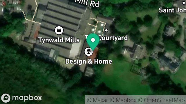 Map showing CUBBON & BREGAZZI, SHOP 1, THE COURTYARD, TYNWALD MILLS, ST JOHNS, ISLE OF MAN, IM4 3AD