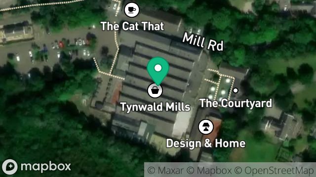 Map showing THE NEB CAFE, TYNWALD CRAFT CENTRE, TYNWALD MILLS, ST. JOHNS, ISLE OF MAN, IM4 3AD