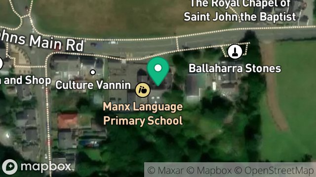 Map showing BUNSCOILL GAELGAGH, MAIN ROAD, ST. JOHNS, ISLE OF MAN, IM4 3NA