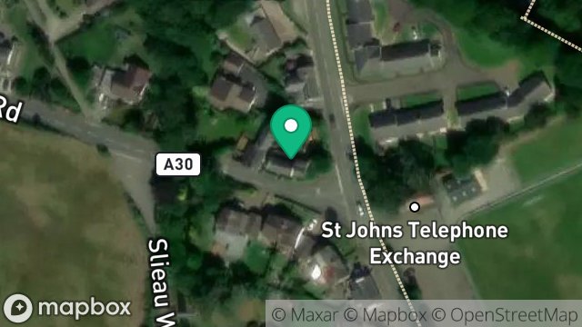 Map showing ELMFIELD COTTAGE, PATRICK CORNER, ST. JOHNS, ISLE OF MAN, IM4 3AW