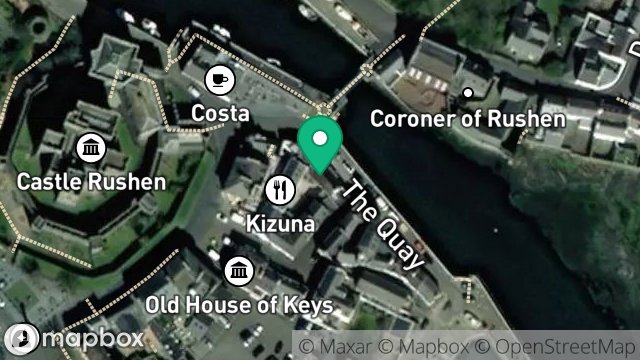 Map showing PACKET HOUSE, THE QUAY, CASTLETOWN, ISLE OF MAN, IM9 1LD
