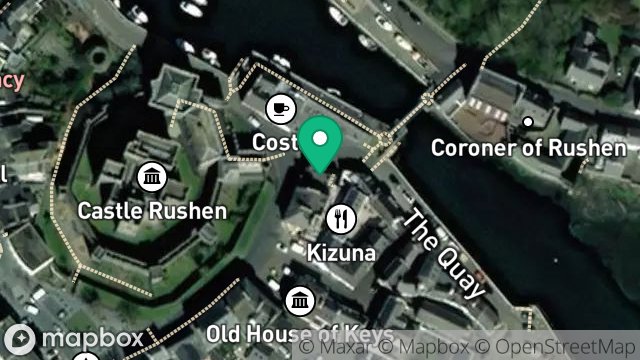 Map showing ISLE OF MAN CONSTABULARY, POLICE STATION, THE QUAY, CASTLETOWN, ISLE OF MAN, IM9 1LD